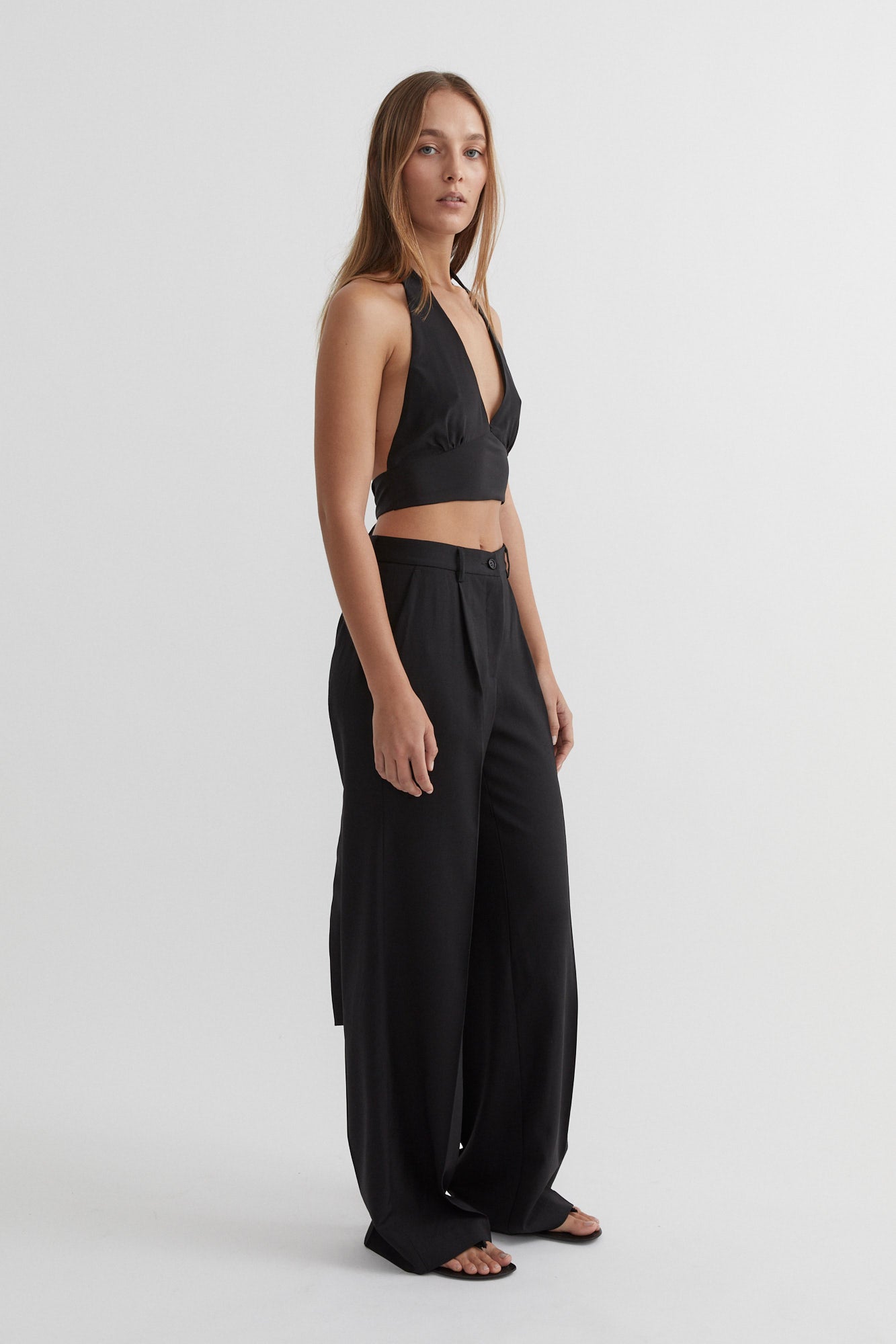 SAINT Lookbook Silk Tie-up Top black backless going out / party top. Made in Australia