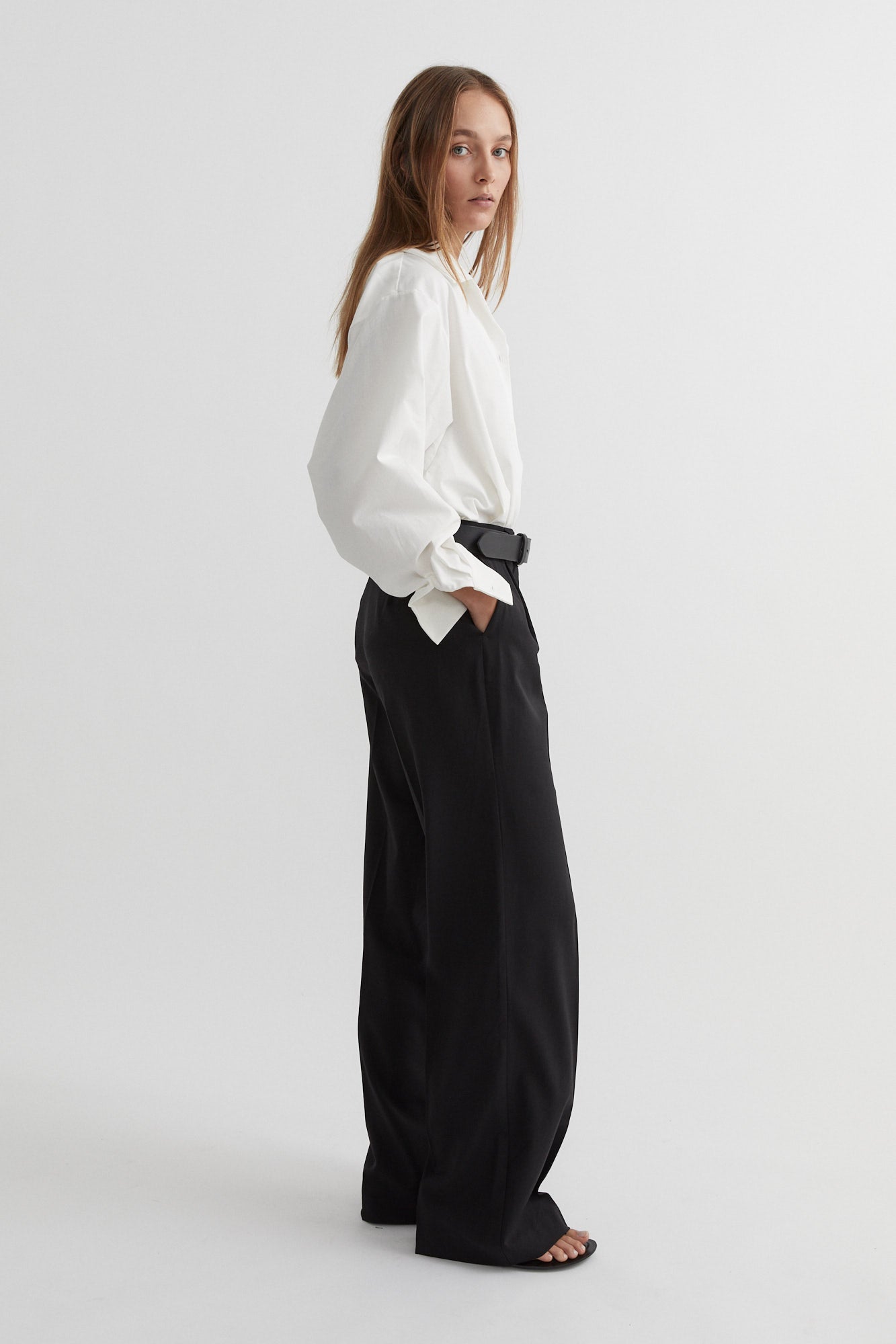 SAINT | Wide Leather Belt Silver