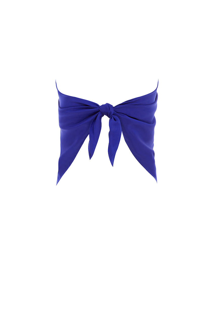 SAINT | Silk Scarf Top Blue