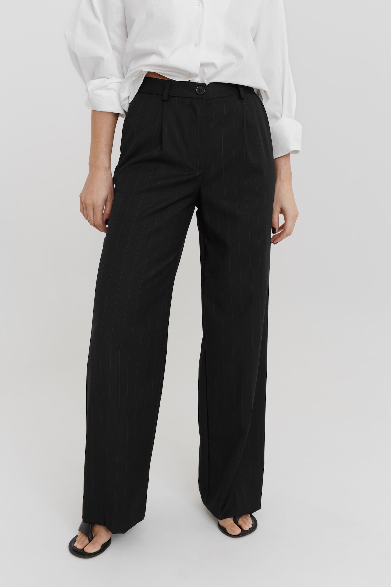 Tailored Pant in Black Pinstripe | SAINT