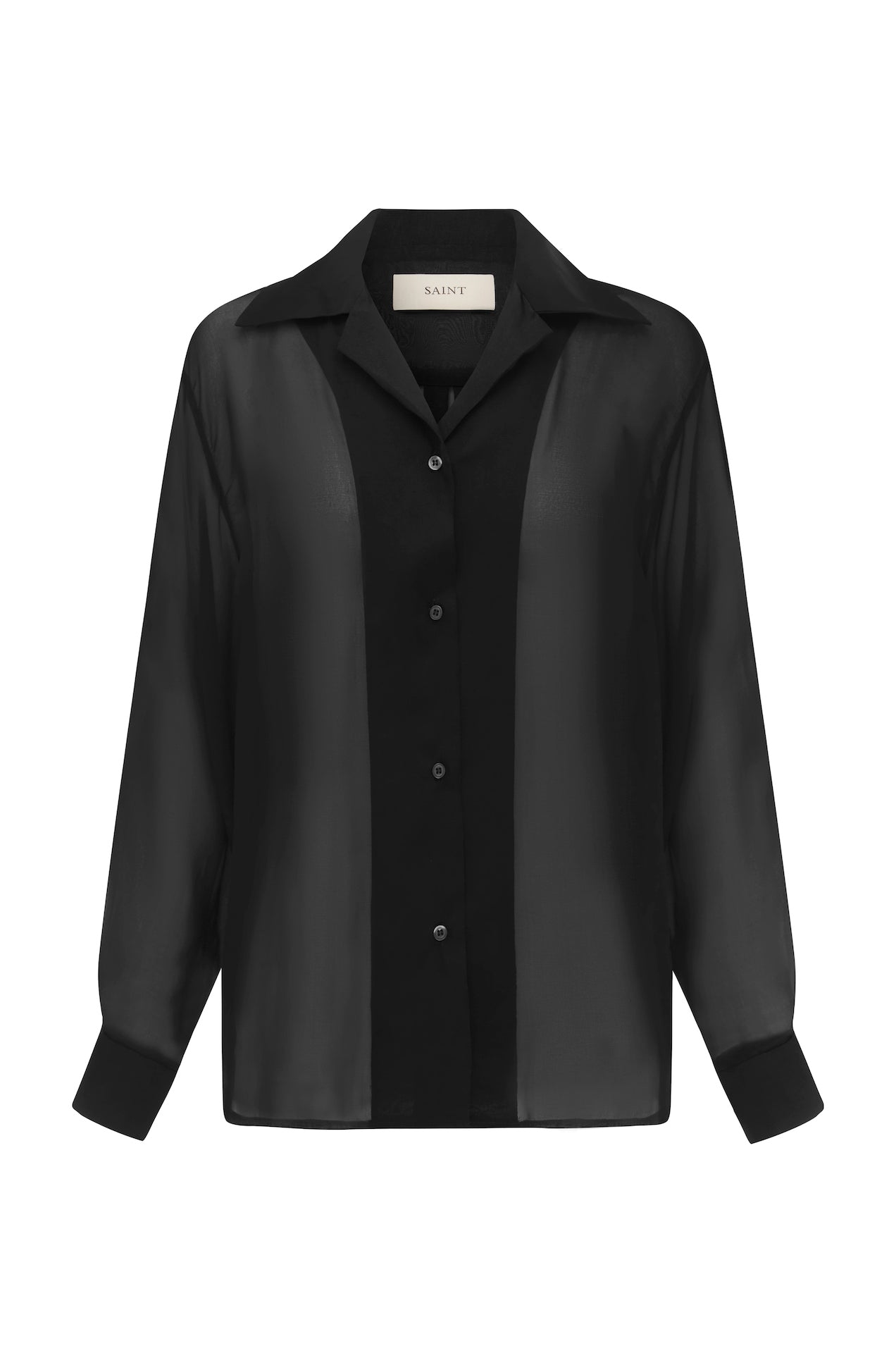 SAINT | Classic Silk Shirt Sheer Black