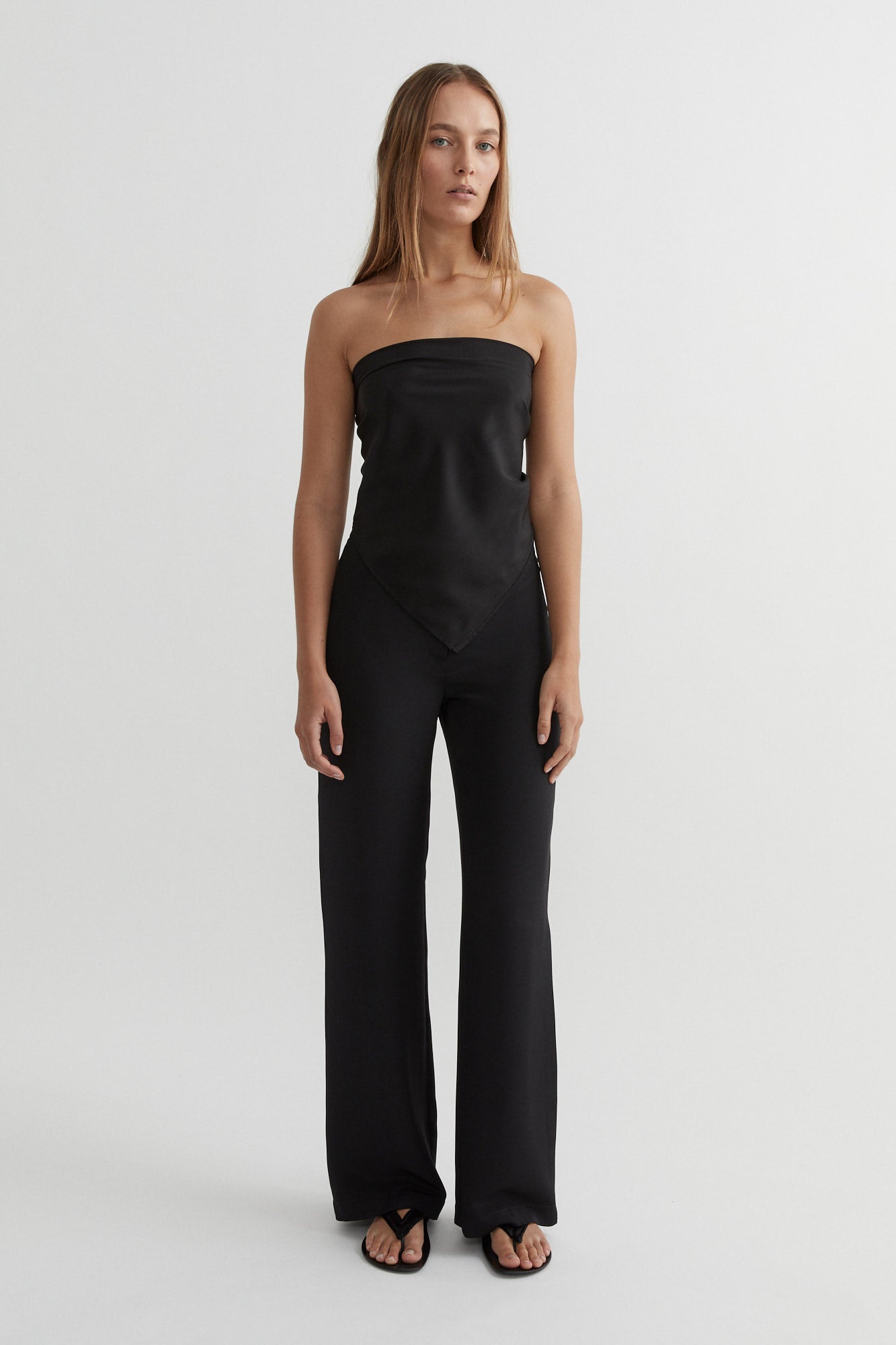 SAINT | Silk Scarf Top Black