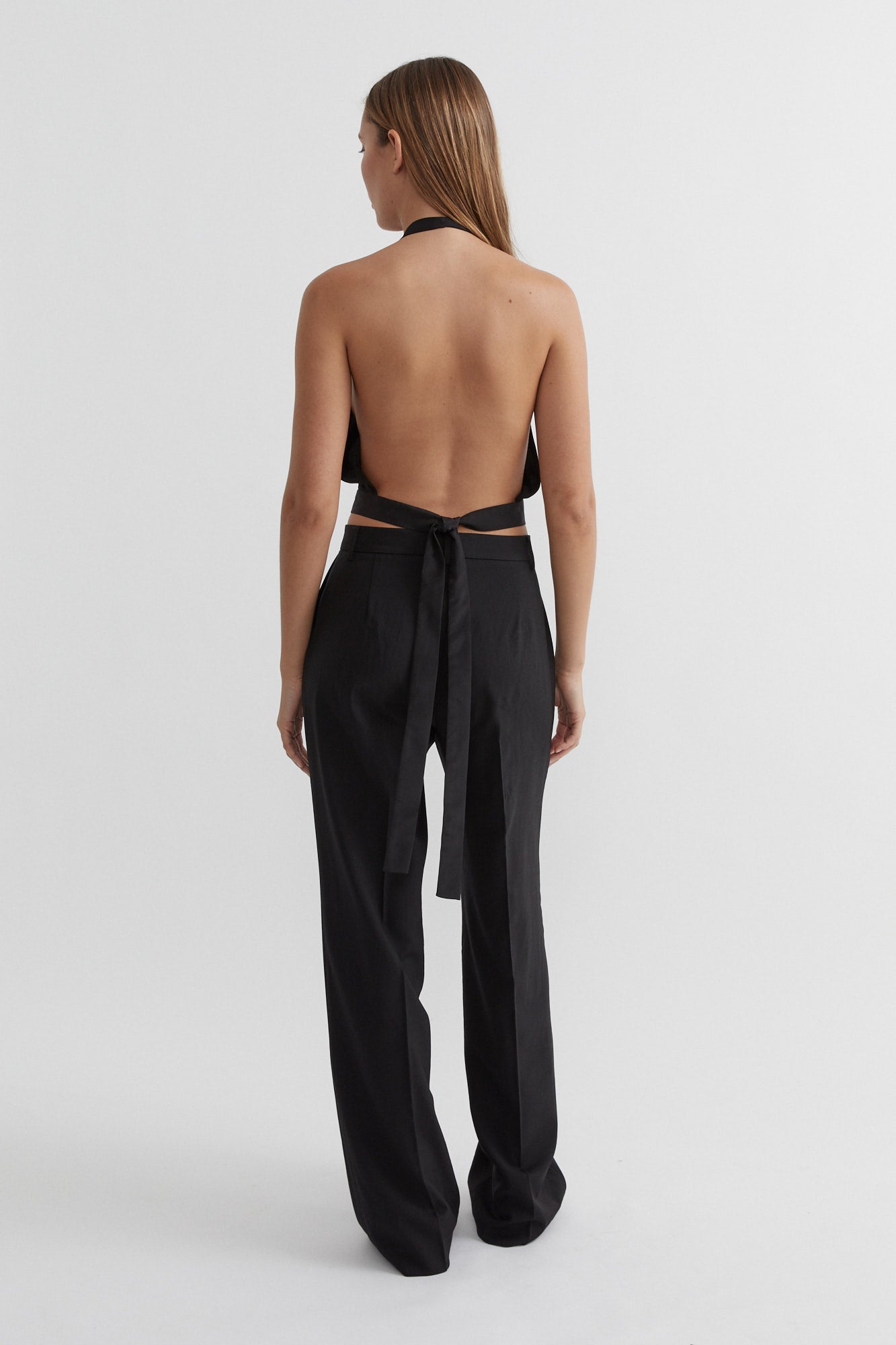 SAINT Lookbook Silk Halterneck Top black backless going out / party top. Made in Australia