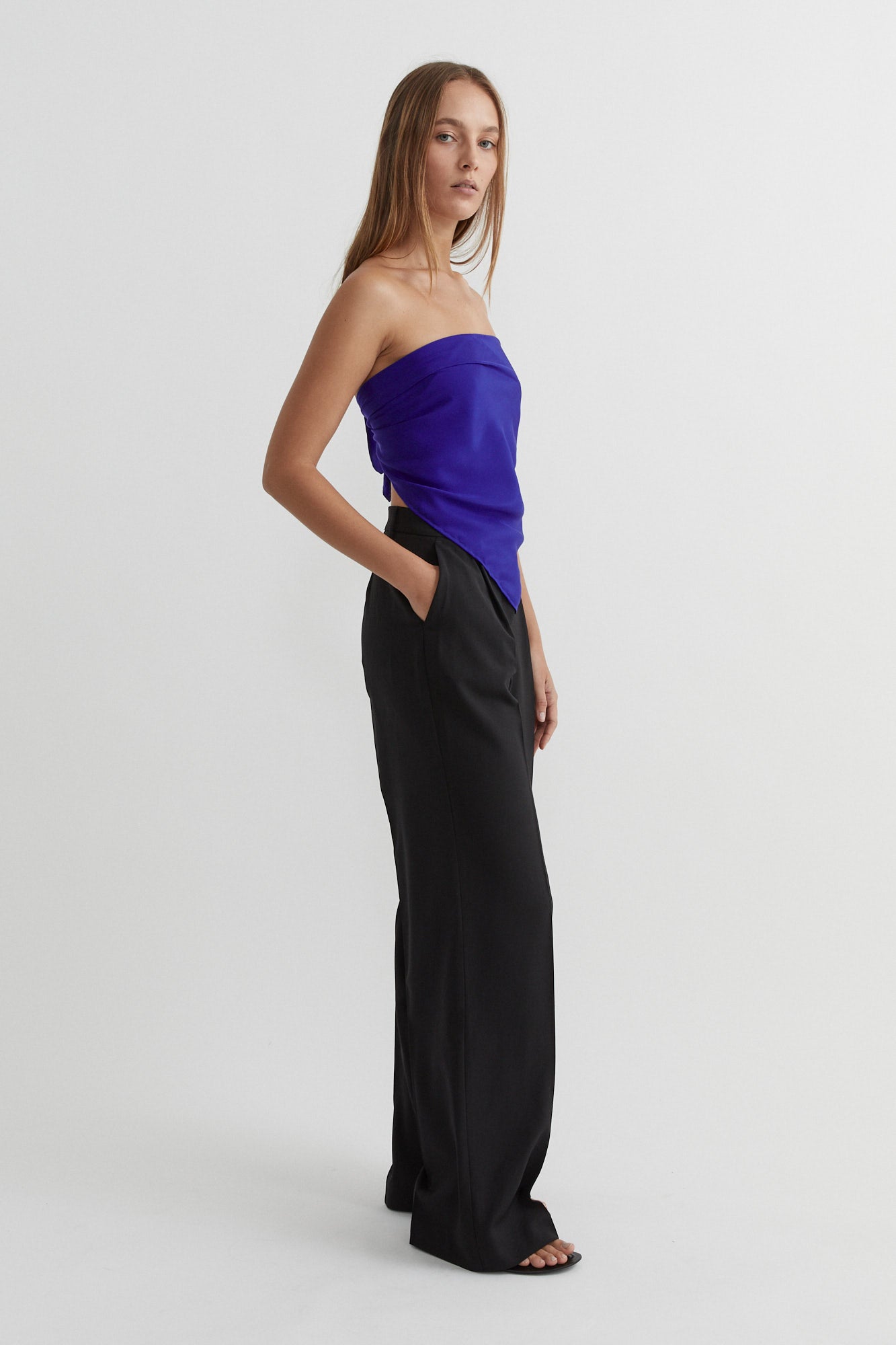 SAINT | Silk Scarf Top Blue