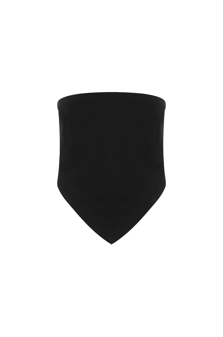 SAINT | Silk Scarf Top Black